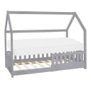 ML-DESIGN Spielbett Hausbett Kinderbett Kiefer Hellgrau mit Matratze Bild 2