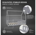 ML-DESIGN Spielbett Hausbett Kinderbett Kiefer Hellgrau mit Matratze Bild 4