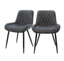 ML-DESIGN Polsterstuhl 2er Set Anthrazit Schwarz PU-Kunstleder Rautenstickerei Bild 2