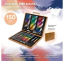 ECD Germany Kreativset 150-tlg. Malset in Holzkoffer Braun/Bunt Bild 1