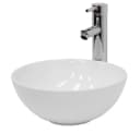 LuxeBath Aufsatzwaschbecken Keramik Weiß mit Ablaufgarnitur Bild 1