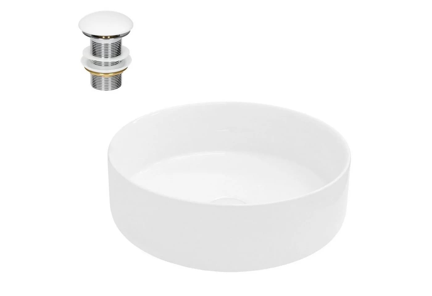 LuxeBath Aufsatzwaschbecken Keramik Handwaschbecken Wasserfall Waschtisch - Bild 2
