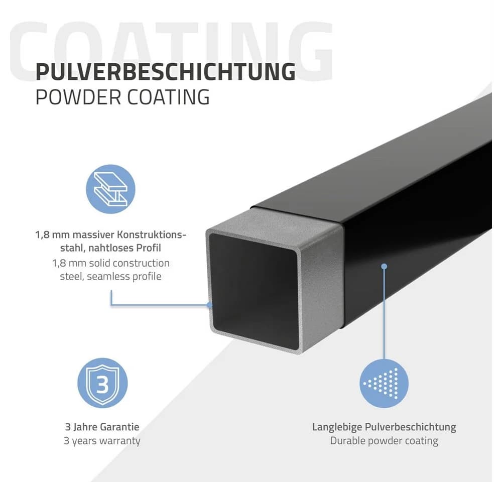 ML-DESIGN Wandgarderobe Schwarz Stahl U-Form - Bild 5