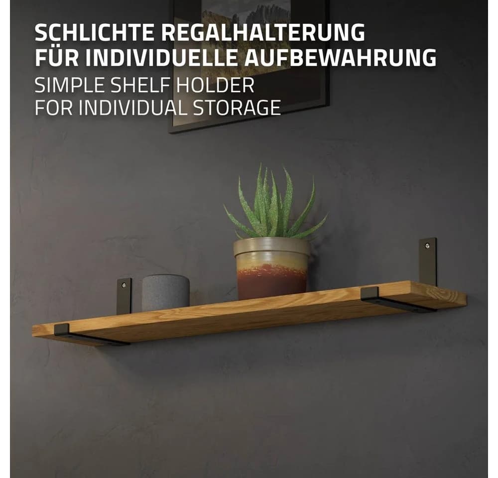ML-DESIGN Wandregalhalter L-Form Metall Schwarz Industriell - Bild 4
