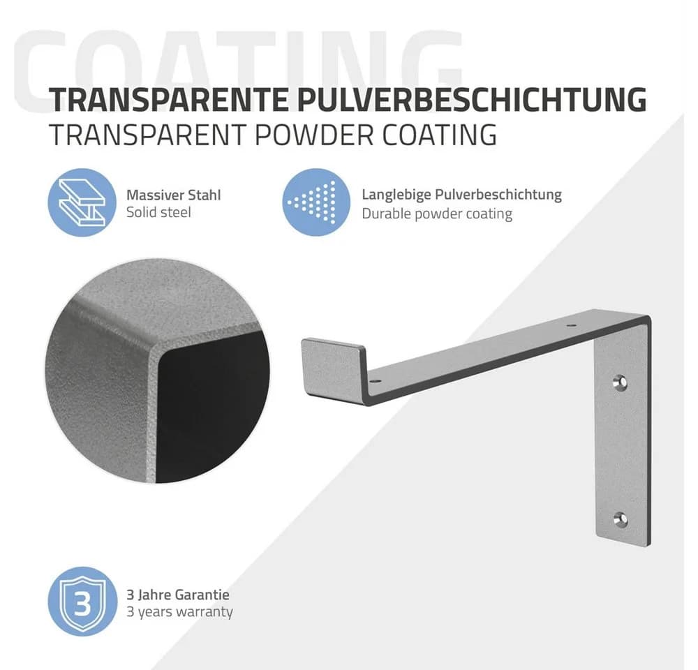 ML-DESIGN Wandregalhalter L-Form Metall Grau 2-tlg. - Bild 5