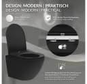 LuxeBath Spülrandloses Hänge-WC Schwarz matt mit Softclose-Sitz Bild 3