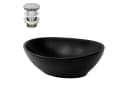 LuxeBath Aufsatzwaschbecken Keramik Schwarz Push-Open-Technologie Bild 2