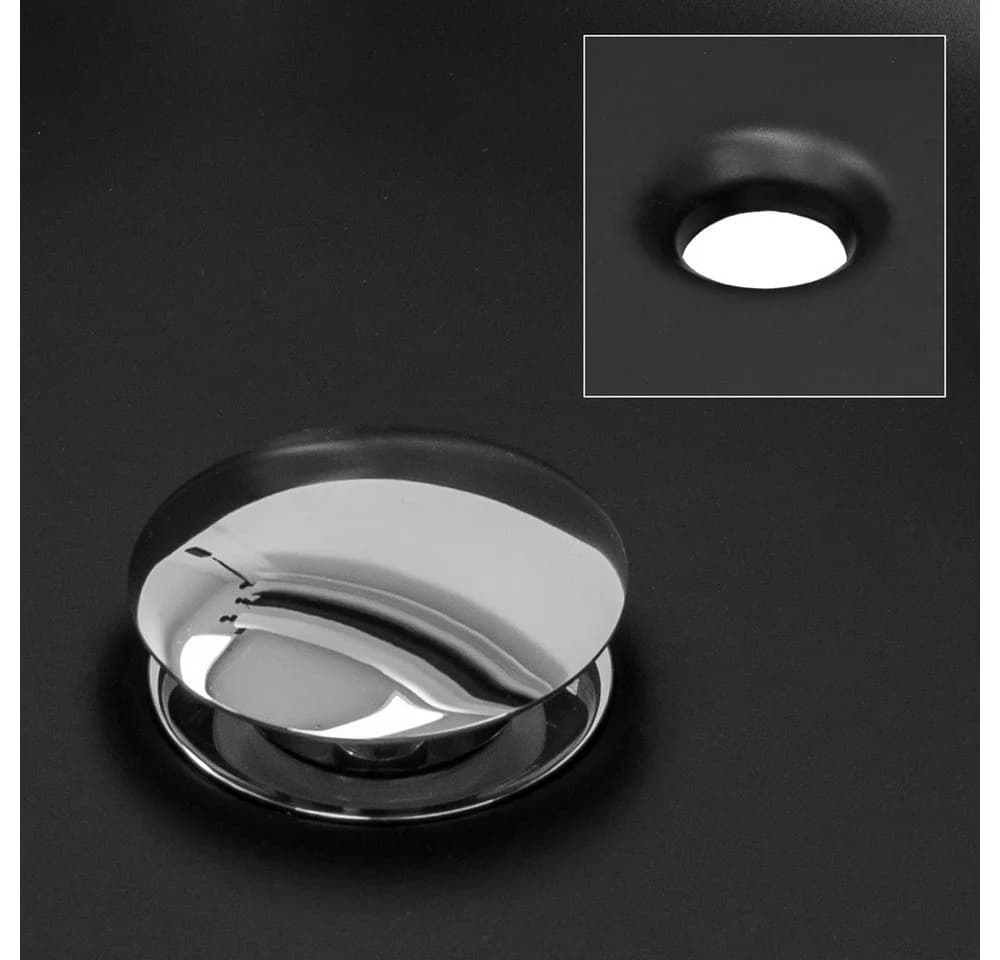 LuxeBath Aufsatzwaschbecken Keramik Schwarz Push-Open-Technologie - Bild 4
