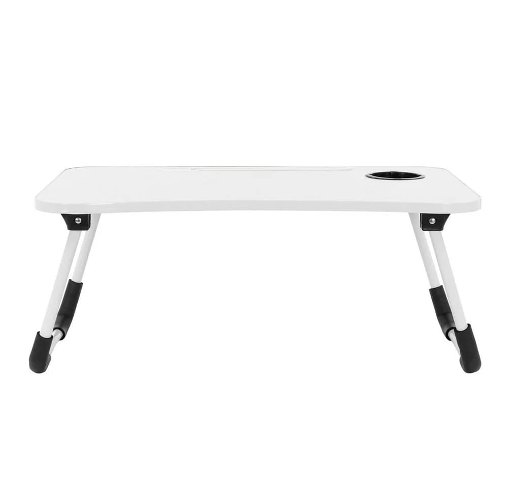 ML-DESIGN Laptoptisch Weiß mit 4 USB-Anschlüssen, Lampe & Tassenhalter