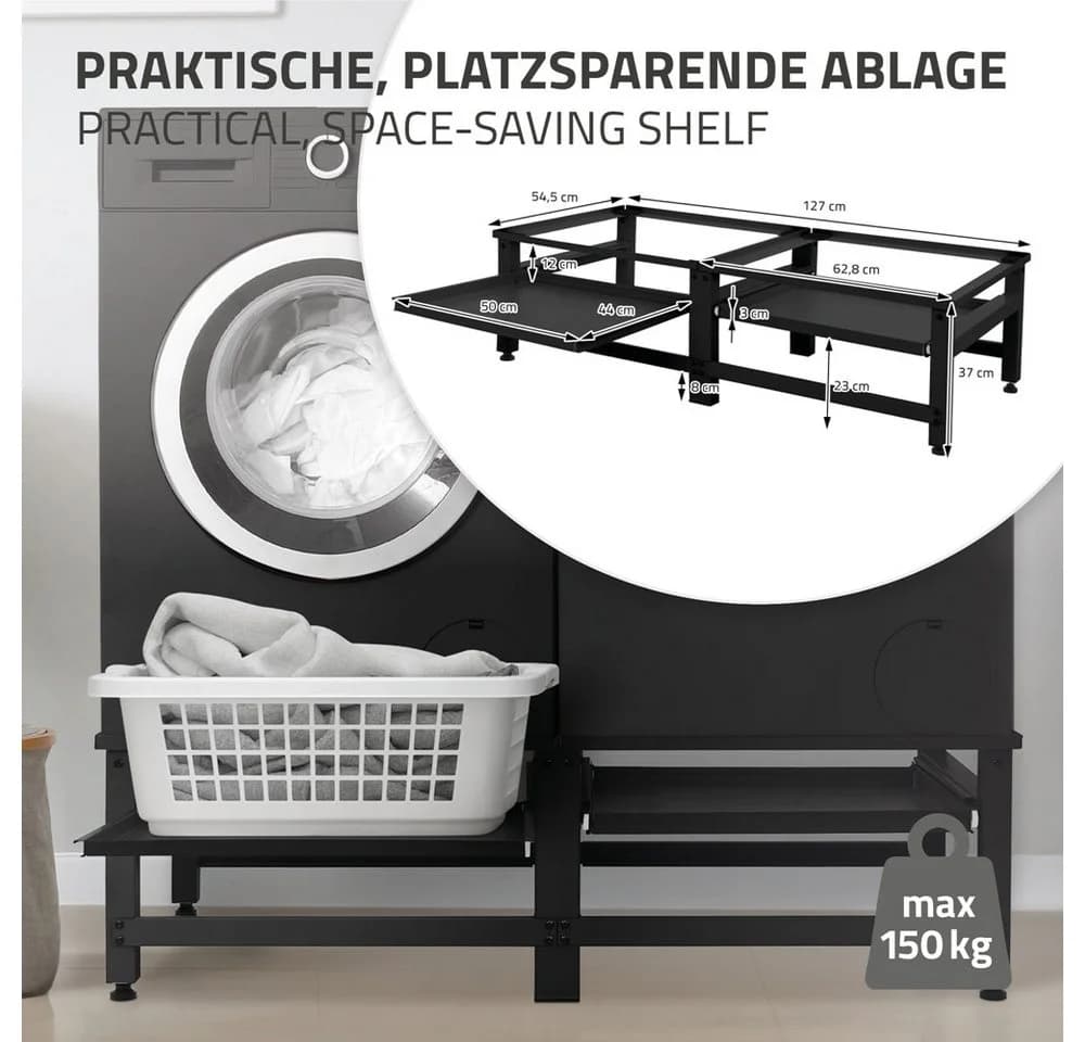 ML-DESIGN Waschmaschinenuntergestell Schwarz mit Auszug - Bild 3