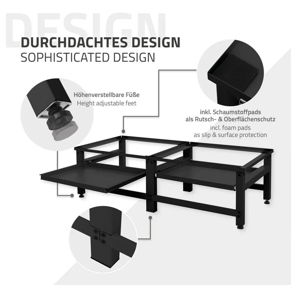 ML-DESIGN Waschmaschinenuntergestell Schwarz mit Auszug - Bild 4