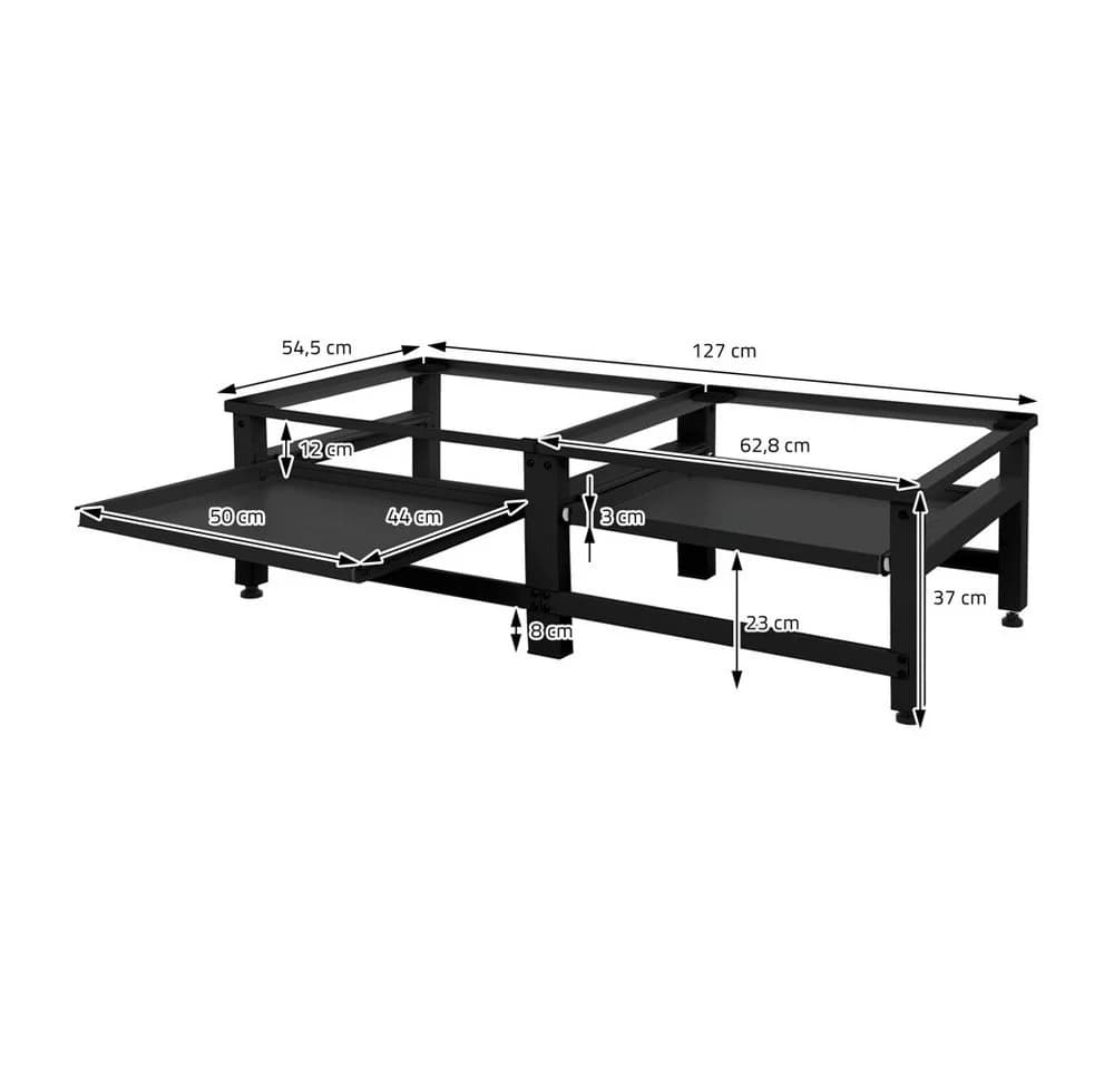 ML-DESIGN Waschmaschinenuntergestell Schwarz mit Auszug - Bild 5