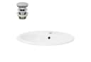 LuxeBath Waschbecken Keramik Oval mit Ablaufgarnitur Bild 2