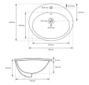 LuxeBath Waschbecken Keramik Oval mit Ablaufgarnitur Bild 4