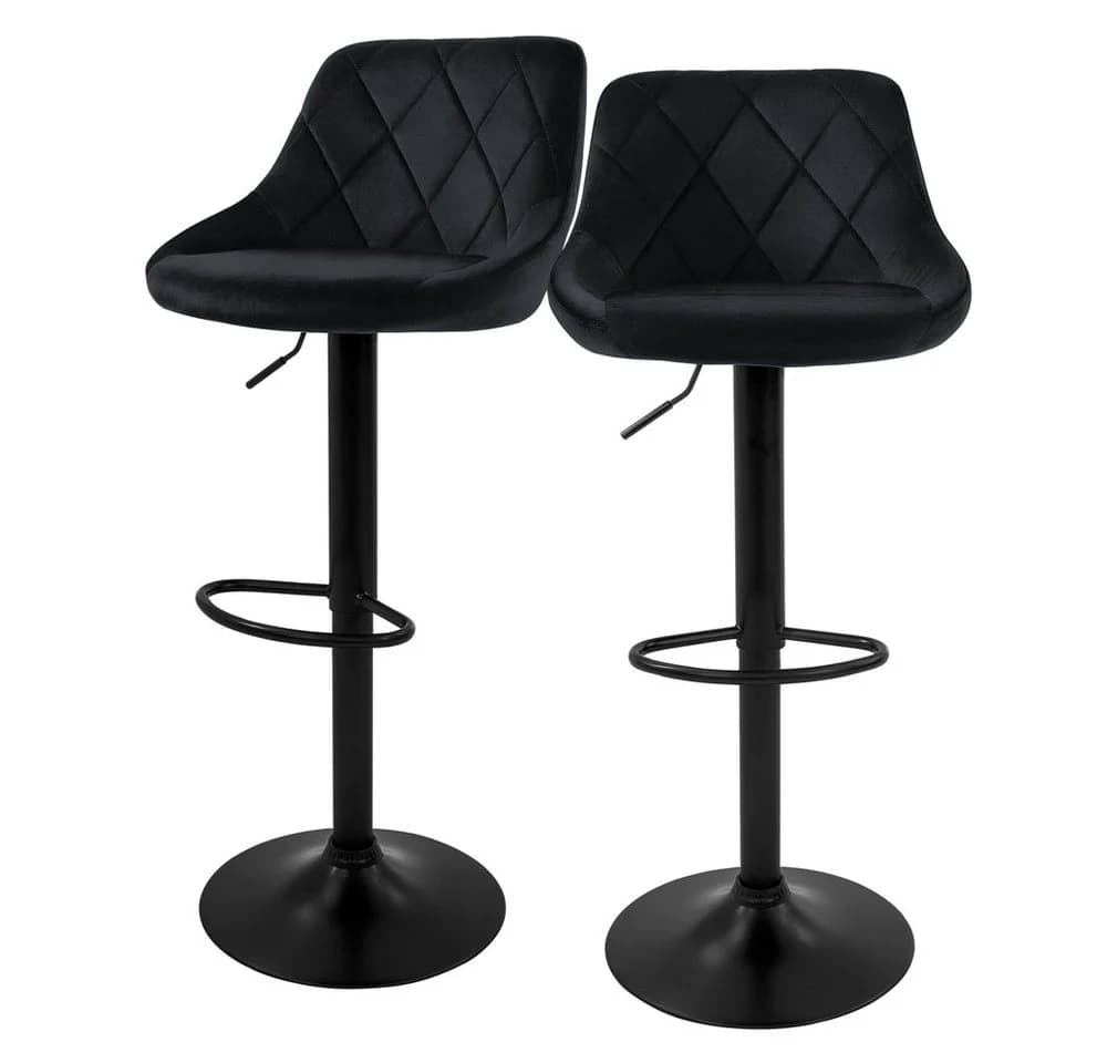 ML-DESIGN Barhocker Samt Schwarz 360° drehbar - Bild 2