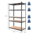 ECD Germany Schwerlastregal 2-tlg. Metall/MDF Anthrazit Bild 5