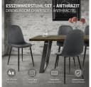 ML-DESIGN Esszimmerstuhl 4er Set Samt Anthrazit Metallbeinen Bild 1