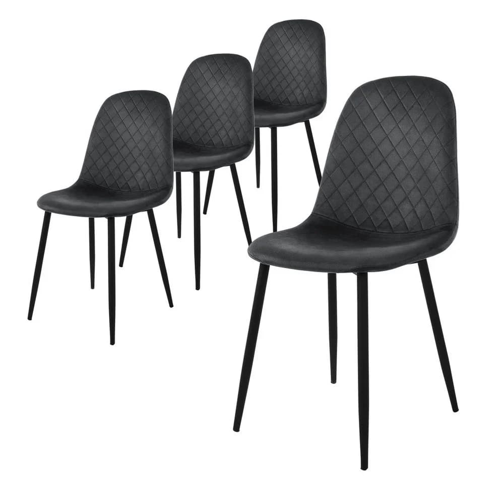 ML-DESIGN Esszimmerstuhl 4er Set Samt Anthrazit Metallbeinen - Bild 2
