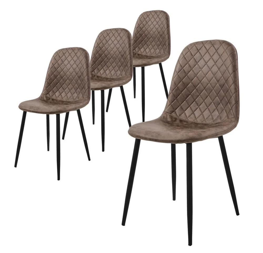 ML-DESIGN Esszimmerstuhl 4er Set Braun Schwarz Kunstleder Metall - Bild 2