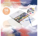 ECD Germany Kreativset Kunst- und Zeichenset Malkoffer für Kinder und Erwachsene, 48-tlg, Aquarellfarben Set 48 Farben, Pinsel, Bleistift 2B, Aquarellstift Bild 1