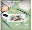 ECD Germany Kreativset Kunst- und Zeichenset Malkoffer für Kinder und Erwachsene, 48-tlg, Aquarellfarben Set 48 Farben, Pinsel, Bleistift 2B, Aquarellstift Bild 3