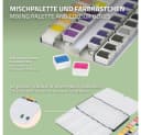 ECD Germany Kreativset Kunst- und Zeichenset Malkoffer für Kinder und Erwachsene, 48-tlg, Aquarellfarben Set 48 Farben, Pinsel, Bleistift 2B, Aquarellstift Bild 4