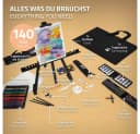 ECD Germany Standstaffelei Kunst- und Zeichenset Malset 140-Teilig mit Staffelei, Wasserfarben, Pastellkreide, Pinselset Bild 3