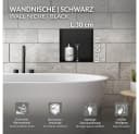 LuxeBath Duschnische Schwarz Einbaubar Edelstahl Randlos Bild 1