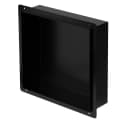 LuxeBath Duschnische Schwarz Einbaubar Edelstahl Randlos Bild 2