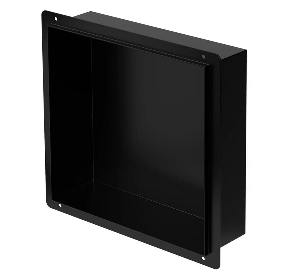 LuxeBath Duschnische Schwarz Einbaubar Edelstahl Randlos - Bild 2