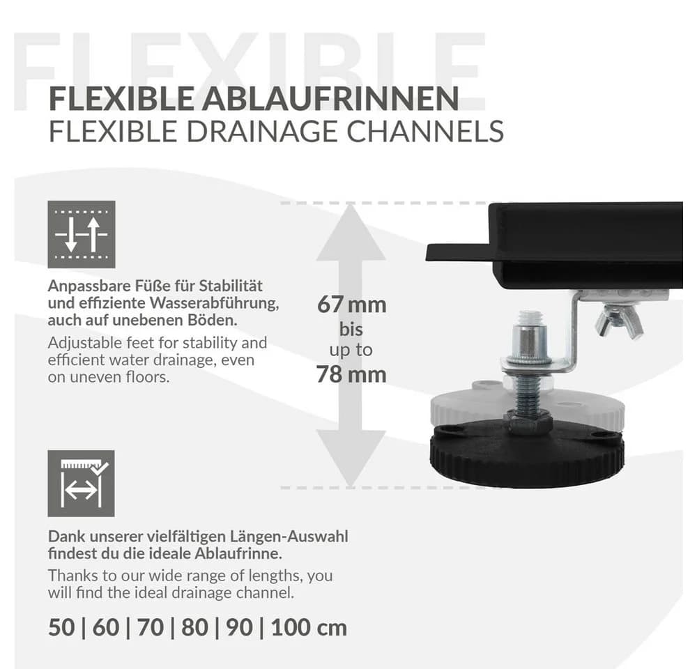 LuxeBath Duschrinne Edelstahl Schwarz Doppelseitig Befliesbar - Bild 4