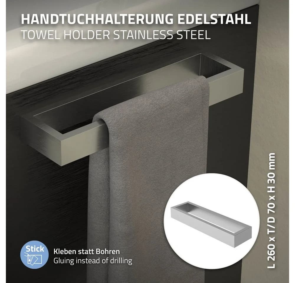 ML-DESIGN Handtuchhalter Silber Edelstahl Selbstklebend