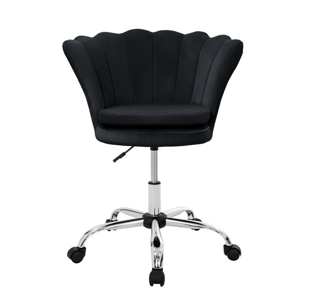 ML-DESIGN Bürostuhl Samt Schwarz Muschel-Design höhenverstellbar