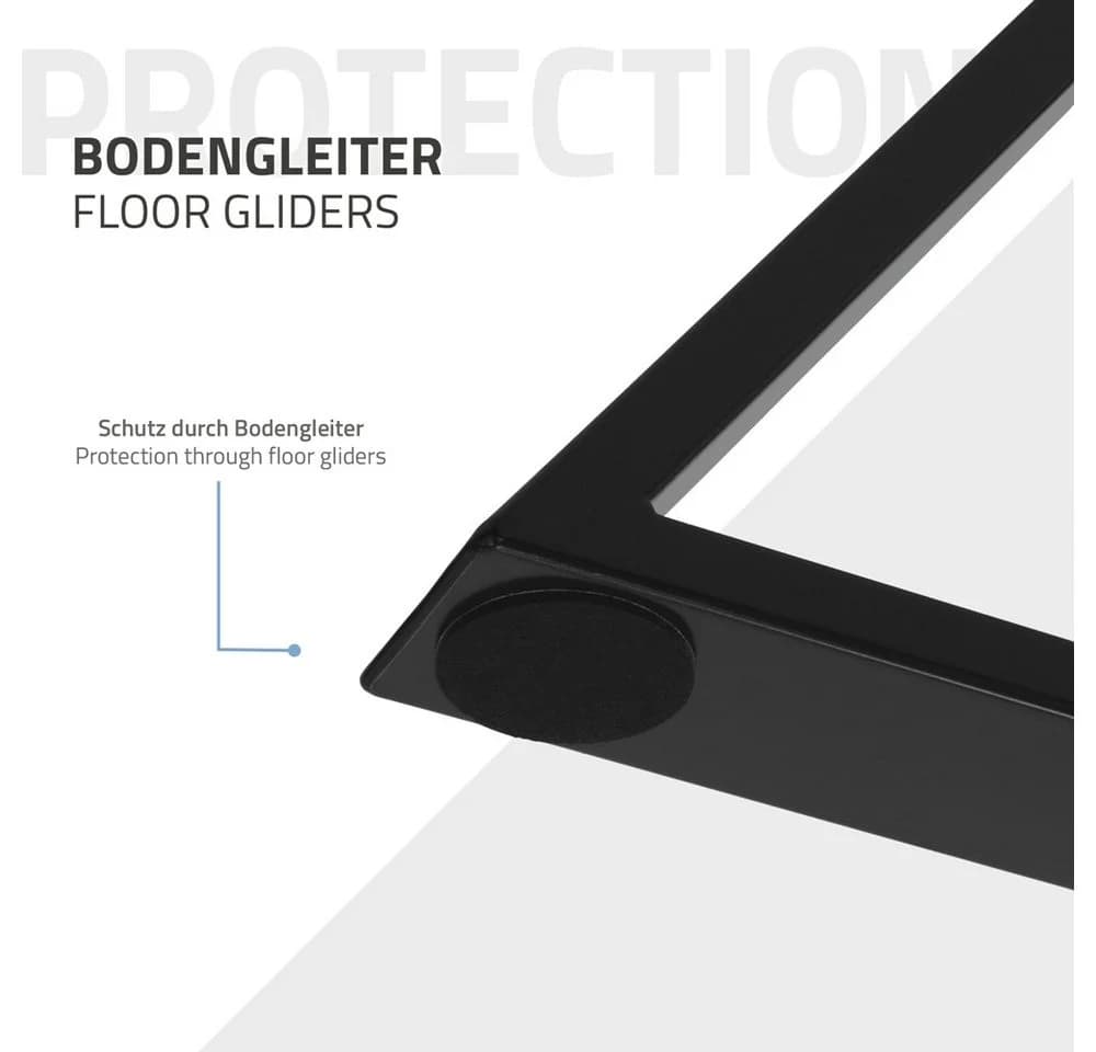 ML-Design Tischbein 2er Set Tischgestell Tischkufen Möbelfüße aus Stahl Industriedesign, Kufengestell X-Form Schwarz für Esstisch/Schreibtisch DIY-Projekte - Bild 5