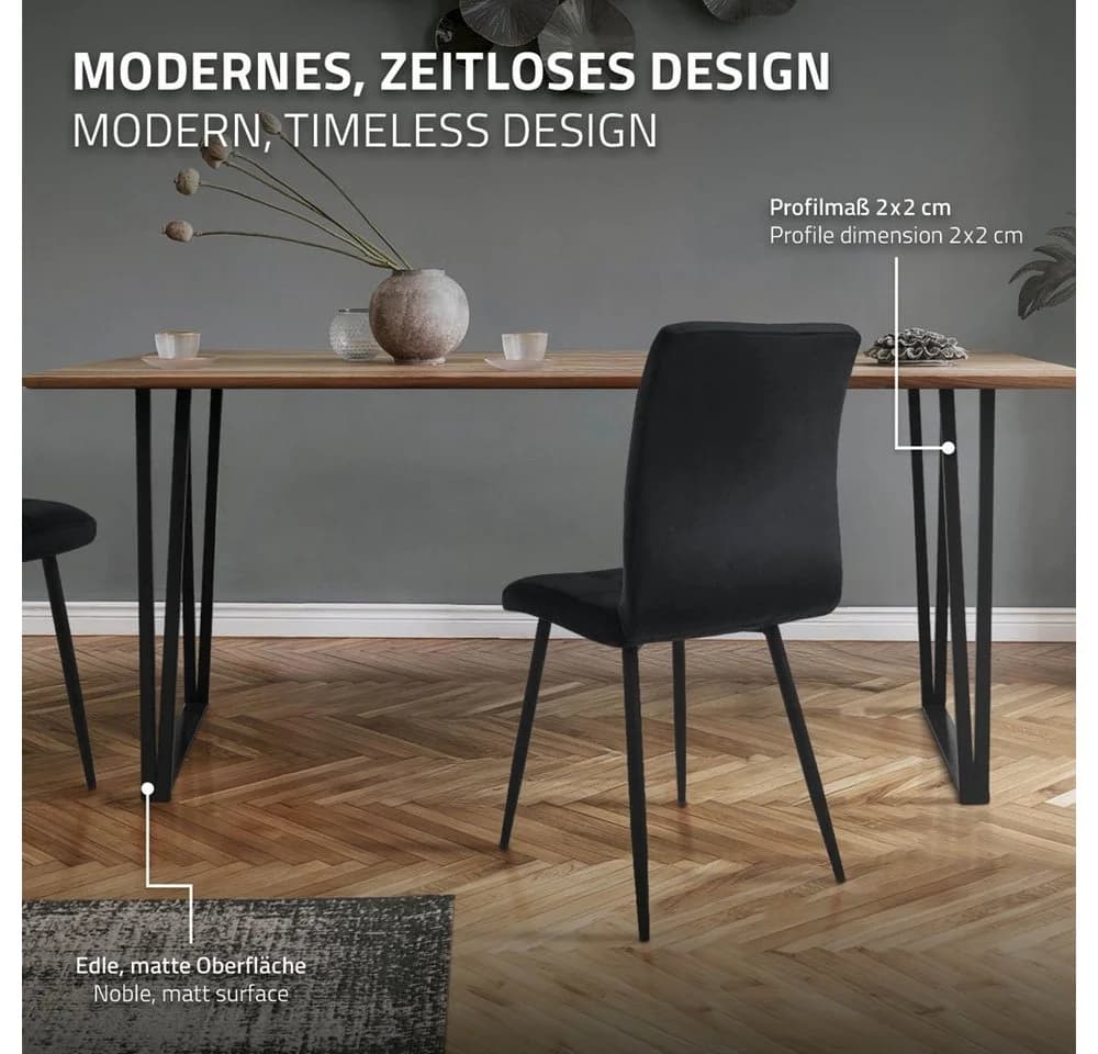 ML-DESIGN Tischbein 2er Set Schwarz Stahl Industriedesign - Bild 4