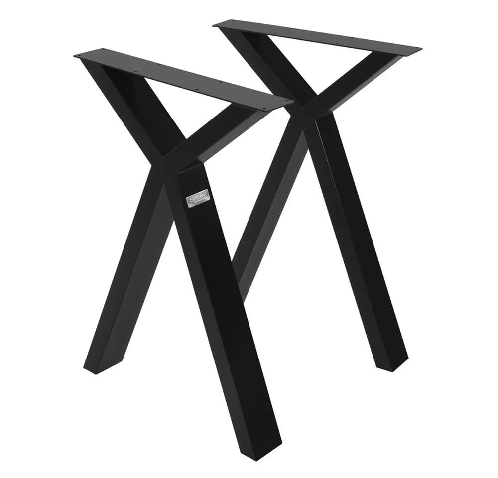 ML-DESIGN Tischbein 2er Set X-Form Schwarz Stahl Industriedesign - Bild 2