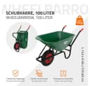 ECD Germany Schubkarre 100L Grün mit Luftreifen & Stahlrahmen Bild 1