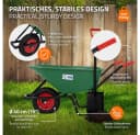 ECD Germany Schubkarre 100L Grün mit Luftreifen & Stahlrahmen Bild 3