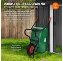 ECD Germany Schubkarre 100L Grün mit Luftreifen & Stahlrahmen Bild 4