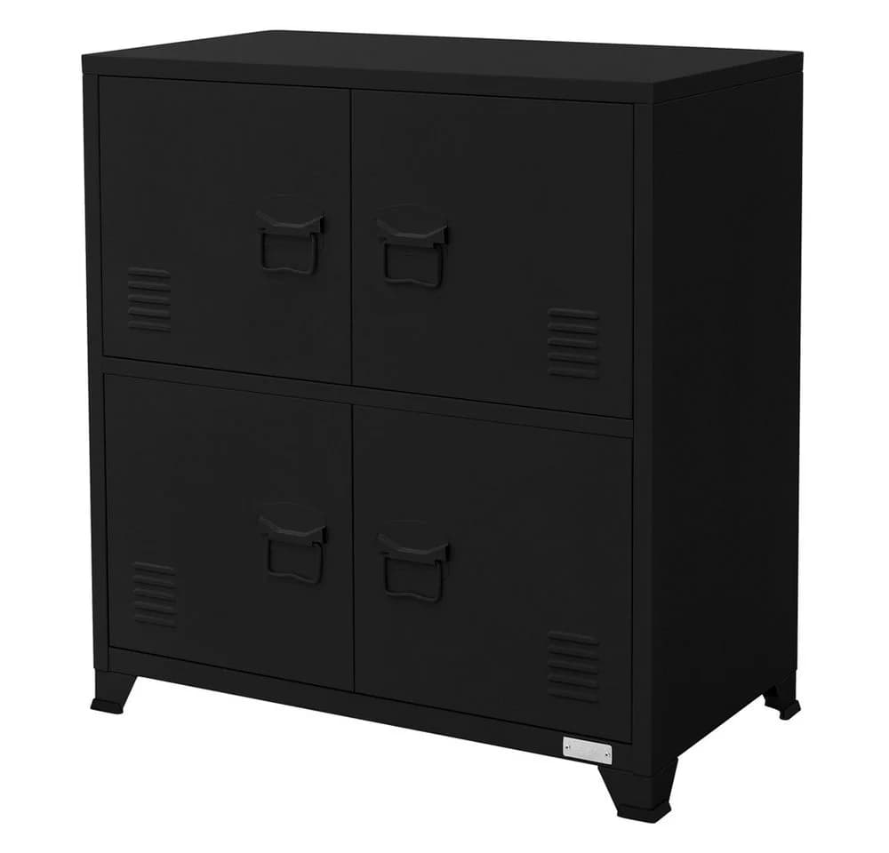ML-DESIGN Aktenschrank Schwarz Stahl 4 Türen Magnetverschluss - Bild 2