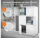 ML-DESIGN Aktenschrank Metallschrank mit Schubladen freistehender Aufbewahrungsschrank weiß Büroschrank Werkzeugschrank Stahlschrank Bild 4