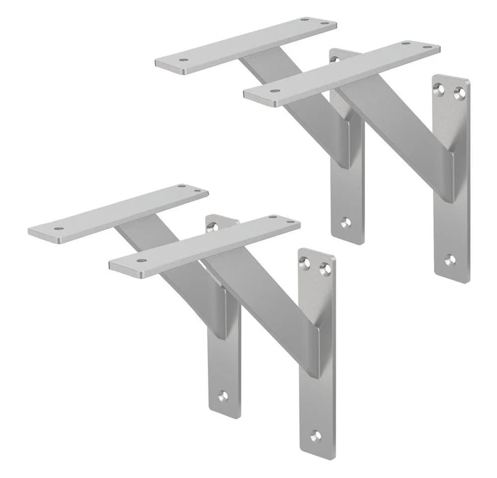 ML-DESIGN Wandregalhalter Aluminium 4-tlg. Silber - Bild 2