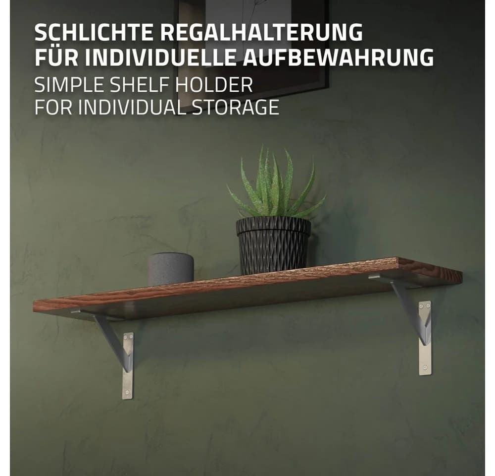 ML-DESIGN Wandregalhalter Aluminium 4-tlg. Silber - Bild 4