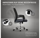 ML-DESIGN Bürostuhl Schreibtischstuhl ergonomisch mit Armlehnen Wippfunktion 360° drehbar, Computerstuhl Grau Bild 4