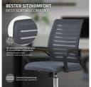 ML-DESIGN Bürostuhl Schreibtischstuhl ergonomisch mit Armlehnen Wippfunktion 360° drehbar, Computerstuhl Grau Bild 5