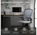 ML-DESIGN Bürostuhl Ergonomisch mit Verstellbarer Kopfstütze und Armlehnen Grau Bild 1