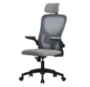 ML-DESIGN Bürostuhl Ergonomisch mit Verstellbarer Kopfstütze und Armlehnen Grau Bild 2