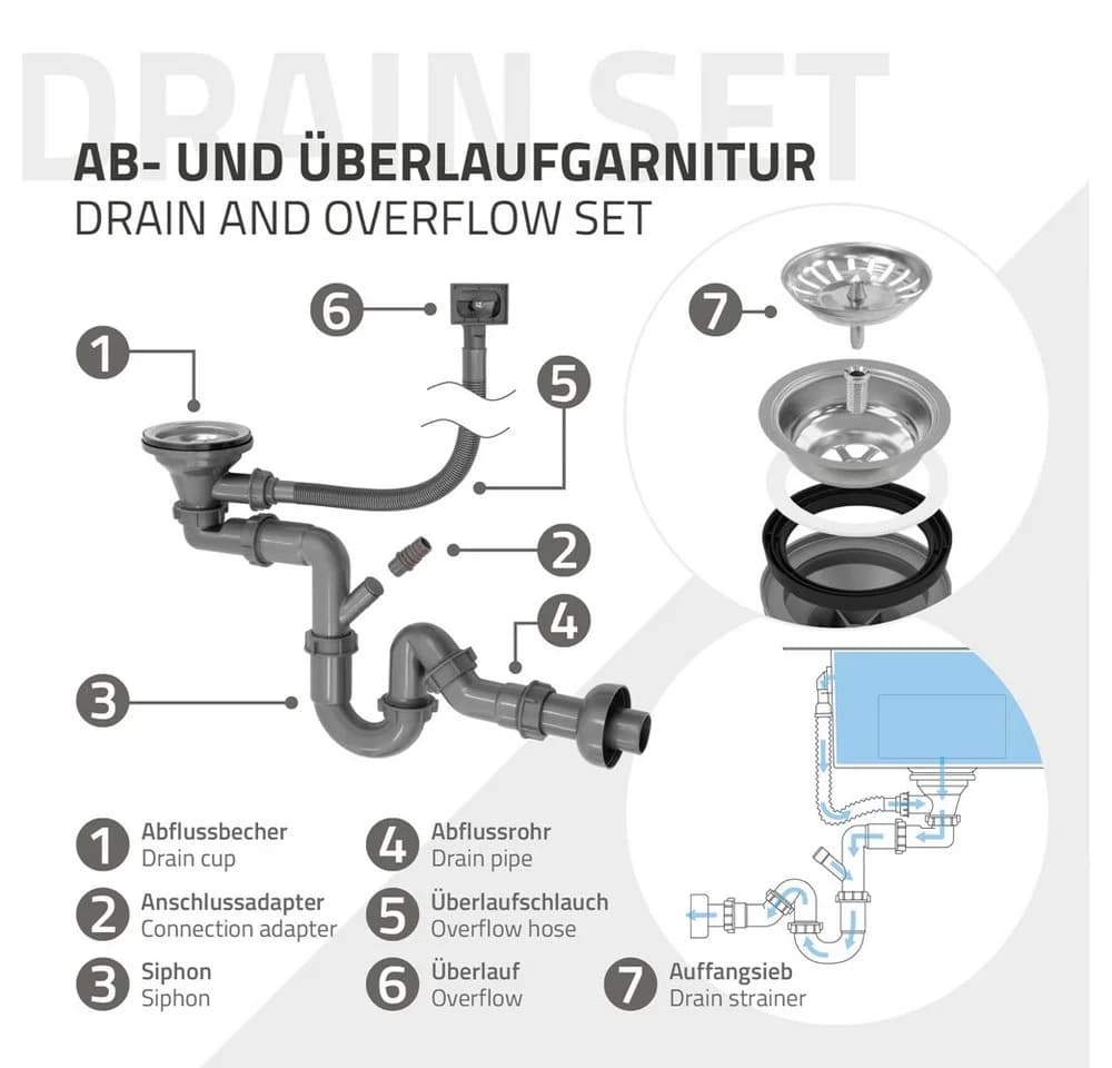 ML-DESIGN Küchenspüle Edelstahl mit Schallschutz und Überlauf - Bild 5