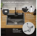 ML-DESIGN Küchenspüle Edelstahl Anthrazit mit Überlauf & Seifenspender Bild 4