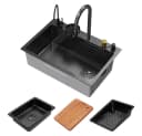 ML-DESIGN Küchenspüle Anthrazit Edelstahl Komplettset mit Wasserhahn Bild 2